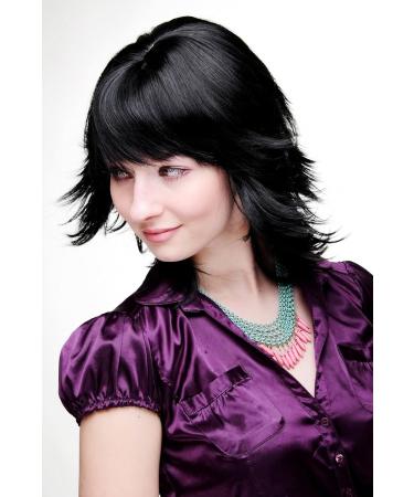 WIG ME UP 8019-2 Black Straight Layered Wetlook Wig - International Shipping Available - Buy Online on SooperMarket.com