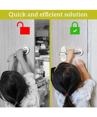 Improved Childproof Door Lever Lock (2 Pack) Prevents Toddlers From Opening Doors. Easy One Hand Operation for Adults. Durable ABS with 3M Adhesive Backing. Simple Install  No Tools Needed (White  2) White 2 - Buy Online on SooperMarket.com
