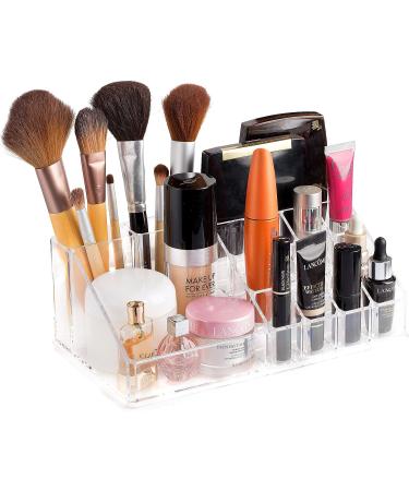 Clear Cosmetic Storage Organizer - 4-Drawer | 16 Compartments | Organize Cosmetics, Jewelry, and Hair Accessories with Ease - Elegant Design for Vanity, Bathroom, or Dresser - Buy Online on SooperMarket.com