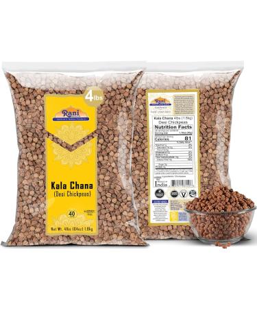 Rani Kala Chana 64oz (4lbs) - All Natural, Gluten Friendly, Non-GMO, Vegan | Indian Origin Black Chickpeas with Skin - 1.81kg Pack - Buy Online on SooperMarket.com