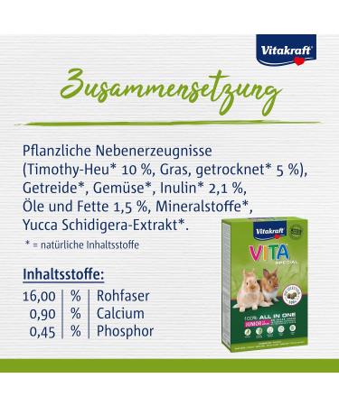 Vita Power Vita Special Junior Feed for Young Dwarf Rabbits - 600g | Herbal & Grass Blend for Optimal Digestion No Sugar or Grains - Buy Online on SooperMarket.com