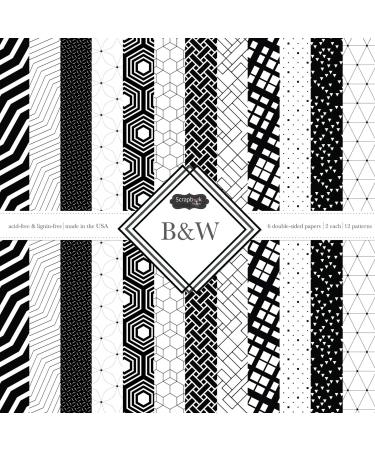 Scrapbook Customs 37467 Themed Paper Scrapbook Kit, Black & White 1