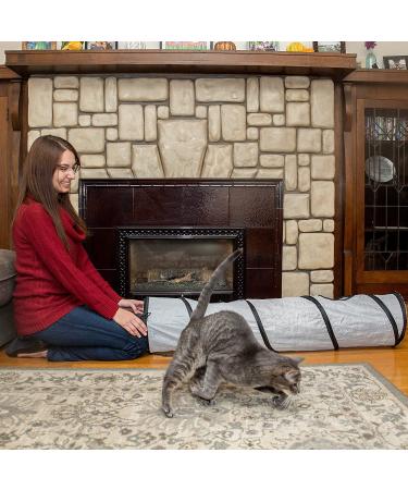 PetLike Collapsible Cat Tunnel with Peek Hole - Grey | Indoor Cat Play Toy with Ball - Buy Online on SooperMarket.com