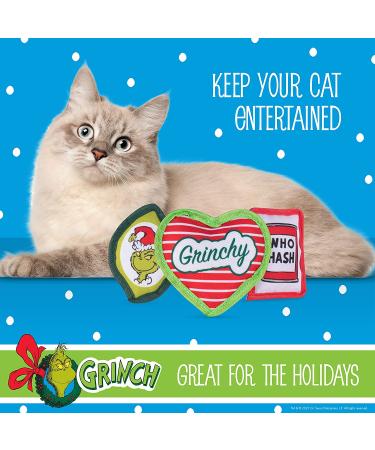 Dr. Seuss The Grinch Catnip Cat Toys 3 Pack - Small Catnip Infused Toys from The Grinch Who Stole Christmas Collection - 4 Inch Canvas Cat Toy for Cats - Buy Online on SooperMarket.com