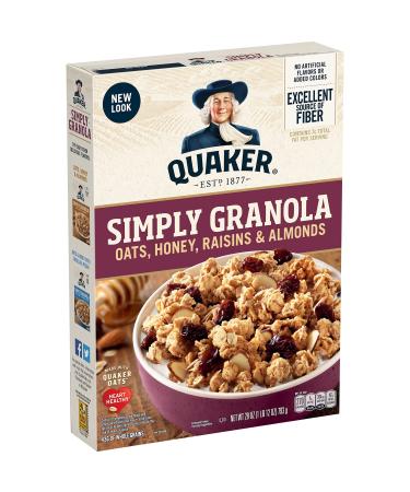 Quaker Simply Granola Oats Honey Raisins and Almonds 28 oz Boxes (2 Pack)