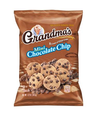 Grandma's Mini Whole Grain Chocolate Chip Cookies 1.22 Ounce (Pack of 80)