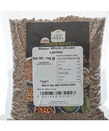 Old India Masur Whole Brown Lentils 1kg - Premium Quality Lentils for Healthy Cooking - Buy Online on SooperMarket.com