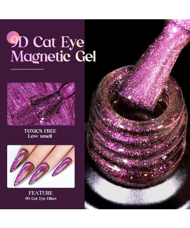 MIZHSE Glitter Nail Polish Cat Eye 9D Gel Nail with Magnetic Stick Soak-Off UV LED Gel Polish Discoloration Manicure DIY Gel Nail Polish 10ml*1 - Buy Online on SooperMarket.com