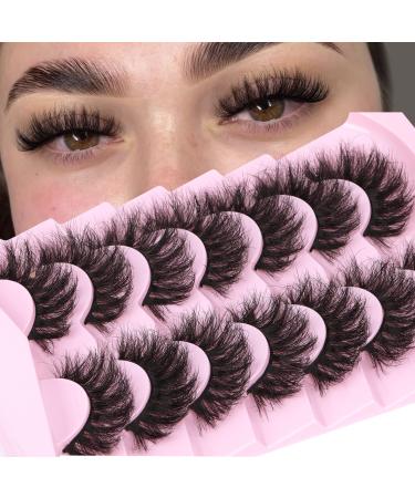 20MM Mink Lashes Fluffy Long False Eyelashes 8D Dramatic Eye Lashes Pack CC Curl Thick Volume Natural Wispy Fake Eyelashes 7 Pairs by Geeneiya