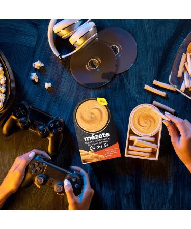 Mezete Fire Roasted Red Pepper Hummus with Bread Sticks 100% All Natural On the Go Hummus Cups Vegan Dip with No Preservatives Shelf-Stable and No Refrigeration Required 3.2 Ounce (Pack of 6) Hummus Pepper Red 3.2 Ounce (Pack of 6) - Buy Online on SooperMarket.com