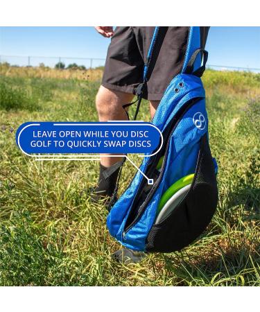 Disc Golf Slinger Bag | Holds 6-12 Discs | Multiple Colors - Black - Buy Online on SooperMarket.com
