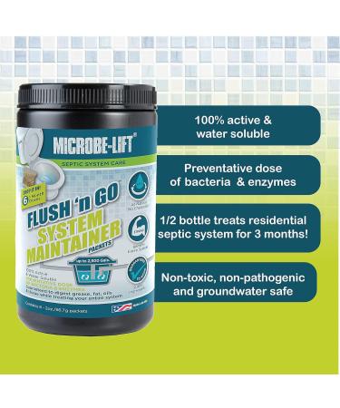 MICROBE-LIFT Septic Tank Treatment | Flush N Go System Maintainer | 6 Packets | Effective Waste Breakdown | International Shipping Available - Buy Online on SooperMarket.com