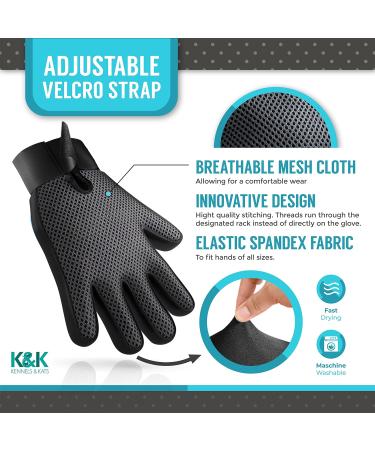 KENNELS & KATS Pet Grooming Glove | Premium De-shedding Brush for Dogs, Cats, Rabbits & Horses | 260 Tips for Mess-free Grooming | One Size Fits All | Blue - Buy Online on SooperMarket.com