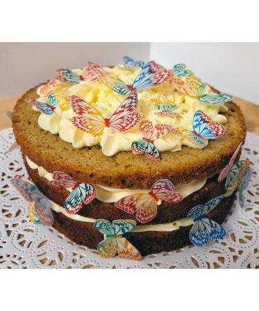 Pre-Cut Beautiful Colourful Butterflies B Mixed Size Edible Wafer Paper Cupcake Toppers Cake Decorations Birthday Party Multicoloured Rainbow Butterfly (54) - Buy Online on SooperMarket.com
