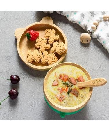 Suction Bowl Set for Babies & Toddlers | Bamboo Wood Feeding Bowl with Lid & Spoon | Stay Put Tableware for Easy Cleaning | Ideal for Weaning Journey - Buy Online on SooperMarket.com