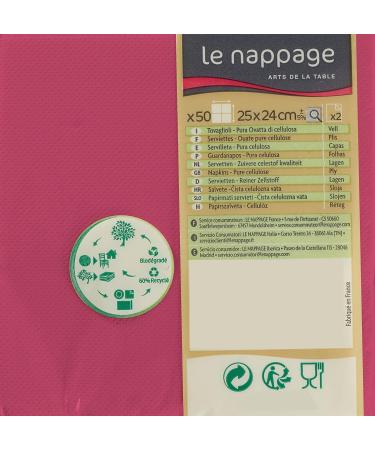 Le Nappage Pink Paper Napkins - FSC Certified Biodegradable & Recyclable - 50 Pack (24x24 cm) - Eco-Friendly Table Decor - Buy Online on SooperMarket.com