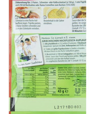 Buy KNORR FILM MISSION Paprika-Rahm Schnitzel - 43g (2 Pack) | Delicious & Natural Ingredients for Perfect Schnitzel | International Shipping - Buy Online on SooperMarket.com