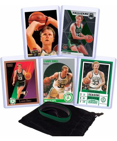 Larry Bird Basketball Cards Assorted (5) Bundle - Boston Celtics Trading Card Gift Pack