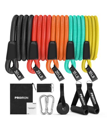 PROIRON Resistance Bands Set Exercise Resistance Bands Men Women Resistance Bands with Handles Fitness Resistance Tubes Door Anchor Workout Bands Outdoor Home Gym Training Equipment