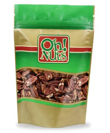 Pecans Dry Roasted Unsalted | Kosher Oil-Free All Natural Pecans | For Baking Snacks Salad Dressing | Packed in 2 LB Resealable Bulk Bag | Oh! Nuts 2 Pound (Pack of 1)