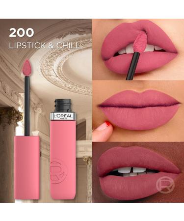 L'Or al Paris Infallible Matte Liquid Lipstick 200 Lipstick & Chill - Longwear Hyaluronic Acid Formula, Transfer-Resistant and Smudge-Proof - Buy Online on SooperMarket.com