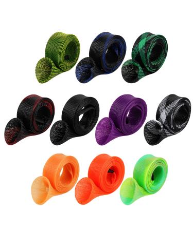 10Pcs Rod Sock Fishing Rod Sleeve Rod Cover Braided Mesh Rod Protector Pole Gloves Fishing Tools. Flat or Pointed End/Spinning or Casting Rods. for Casting Sea Fishing Rod/Spinning Fishing Rod