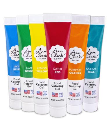 Ann Clark Professional-Grade Food Coloring Gel Made in USA 7 oz. Tubes 6 Colors