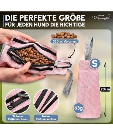 Ostfriesenpfoten Durable Dog Food Bag Enno - Washable No Metal Eyelets Old Pink Size S | Perfect for All Breeds | Includes Agility Training eBook - Buy Online on SooperMarket.com