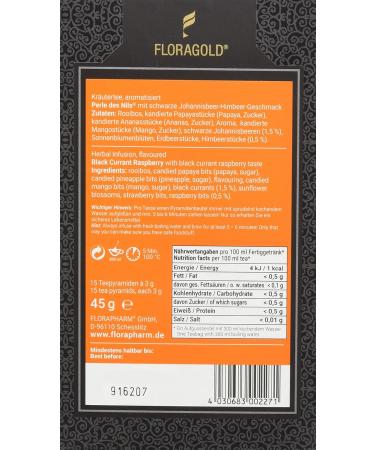 Buy FLORAGOLD Pyramid Bag Rooibos Tea Pearl of the Nile - 45g (15 Bags) | Premium International Shipping - Buy Online on SooperMarket.com