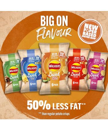 Walkers Oven Baked Cheese & Jalapeno Crisps 6 x 22g - Deliciously Spicy Snack Pack - Buy Online on SooperMarket.com