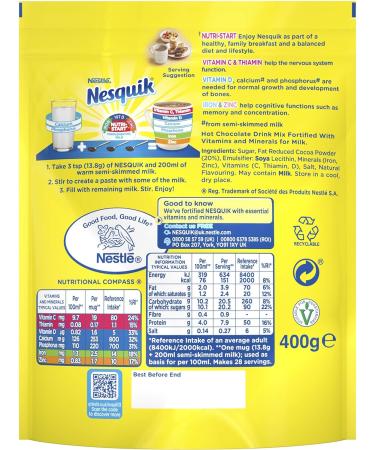 Nesquik Hot Chocolate 400 g (Pack of 3) - Buy Online on SooperMarket.com