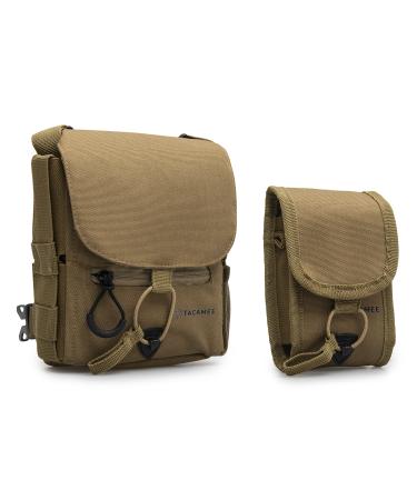 Tacamee Binocular Harness Pack - Cordura Nylon for Weather and Abrasion Resistance Fully Adjustable Portable Case- Padded Back Panel Fleece Lined Interior Complete with Range Finder Pouch, Brown