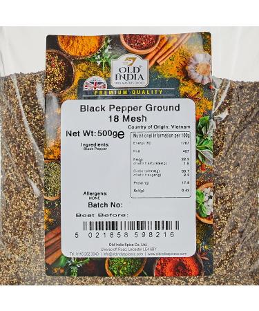 Old India Black Pepper Ground 18 Mesh 500g - Premium Quality Spice (Pack of 1) - Buy Online on SooperMarket.com