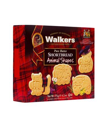 Walker's Shortbread Assorted Animal Shaped Cookies Pure Butter Shortbread Cookies 6.2 Oz Box (Pack of 6) Animal Shapes (Pack of 6)