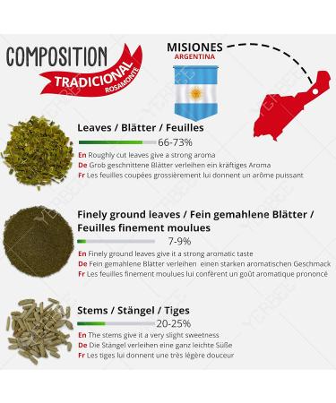 Yerba Mate Rosamonte Traditional 0.5kg Stainless Steel Tea Set | Kalebasse & Bombilla - Premium Mate Experience - Buy Online on SooperMarket.com