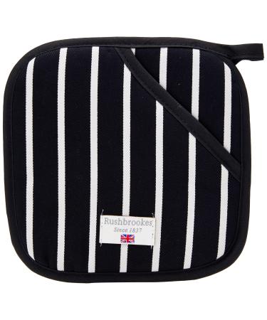 Classic Butcher's Stripe 100 Percent Cotton Pot Grab Navy Blue
