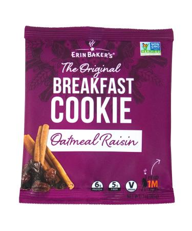 Erin Baker's Breakfast Cookies, Oatmeal Raisin, Whole Grain, Vegan, Non-GMO, 3-ounce (Pack of 12)