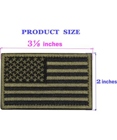 U-LIAN 2 PCS USA Flag Patch | Tactical Morale Patch | Embroidered American Flag | Hook Loop Fastener | Army Green | 2PC - Buy Online on SooperMarket.com
