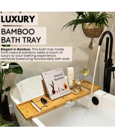 Luxury Eco-Friendly Bamboo Bath Tray | Sustainable Bathroom Accessories | Perfect Gift for Relaxation - Buy Online on SooperMarket.com
