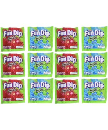 Fun Dip Candy Sticks Cherry Yum Diddly Dip and RazzApple Magic Dip |0.43 oz Packs| pack of 12