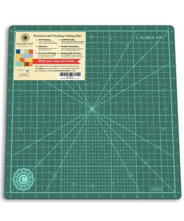 Calibre Art Rotating Self Healing Cutting Mat 14x14 (13" Grid), Perfect for Quilting & Art Projects 14x14 Green