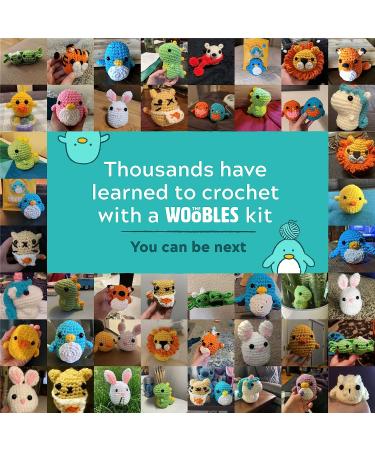 Woobles Beginners Crochet Kit with Easy Peasy Yarn - Step-by-Step Video Tutorials - Fred The Dinosaur - Buy Online on SooperMarket.com