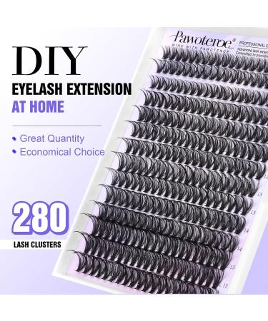 Pawotence 280pcs 40D Curl Cluster Lashes 9-16mm Mix | Self-Application at Home - Buy Online on SooperMarket.com