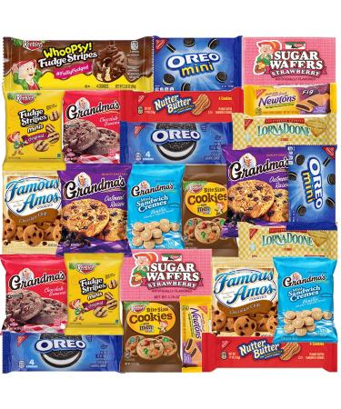 A Great Surprise Cookie Assortment - 25 Pack - Individually Wrapped Cookies - Oreos, Keebler, Sugar Wafers Grandma's and Much More
