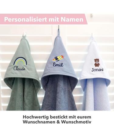 Personalized Pink Hooded Baby Towel (75x75cm) - 100% Cotton | Upstitch Studio - Buy Online on SooperMarket.com