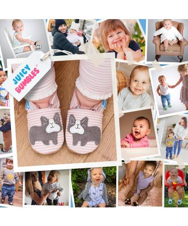 Leather Baby Shoes with Soft Sole | Bridget Bulldog Design | 0-6 Months | Boy & Girl Toddler Walking Shoes - Buy Online on SooperMarket.com
