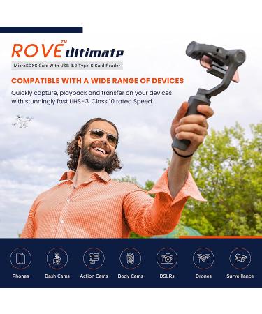 ROVE Ultimate 128GB Micro SDXC Memory Card with USB 3.2 Type C Card Reader - 170MB/s C10 U3 V30 4K A2 for Dash Cam, Android Devices, Tablets & Games - Buy Online on SooperMarket.com