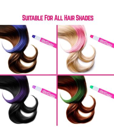 GirlZone Hair Chalk Set - 10 Piece Temporary Hair Color for Girls Ages 8-12 | Birthday Gift for 7-11 Year Olds - Buy Online on SooperMarket.com