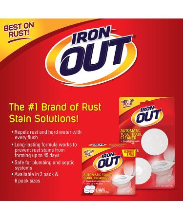Super Iron Out AT12N Automatic Toilet Bowl Cleaner-2.1 Ounces/2 Uses-Rust and Hard Water Stain Repellent Cleans with Each Flush 2 Count (Pack of 1) - Buy Online on SooperMarket.com