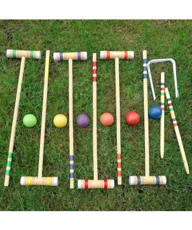 Juegoal Six Player Deluxe Croquet Set with Wooden Mallets  Colored Balls  Sturdy Bag for Adults &Kids  Perfect for Lawn  Backyard and Park  28 Inch Burlywood - Buy Online on SooperMarket.com
